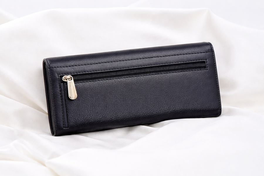 ENSIKA Women’s Black Leather Flap Wallet – WAL-J0016-BLK