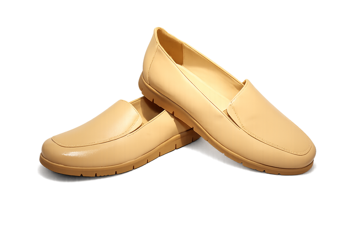 ENSIKA Women’s Elegant Cream Leather Slip-On Loafers – Lightweight Comfort Flats | WSH-HR-2844-CRM