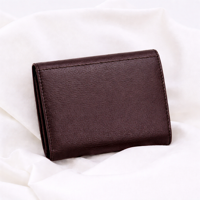 ENSIKA Women’s Burgundy Leather Trifold Wallet – WAL-CR004-MAR